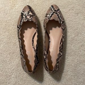 Snake print flats